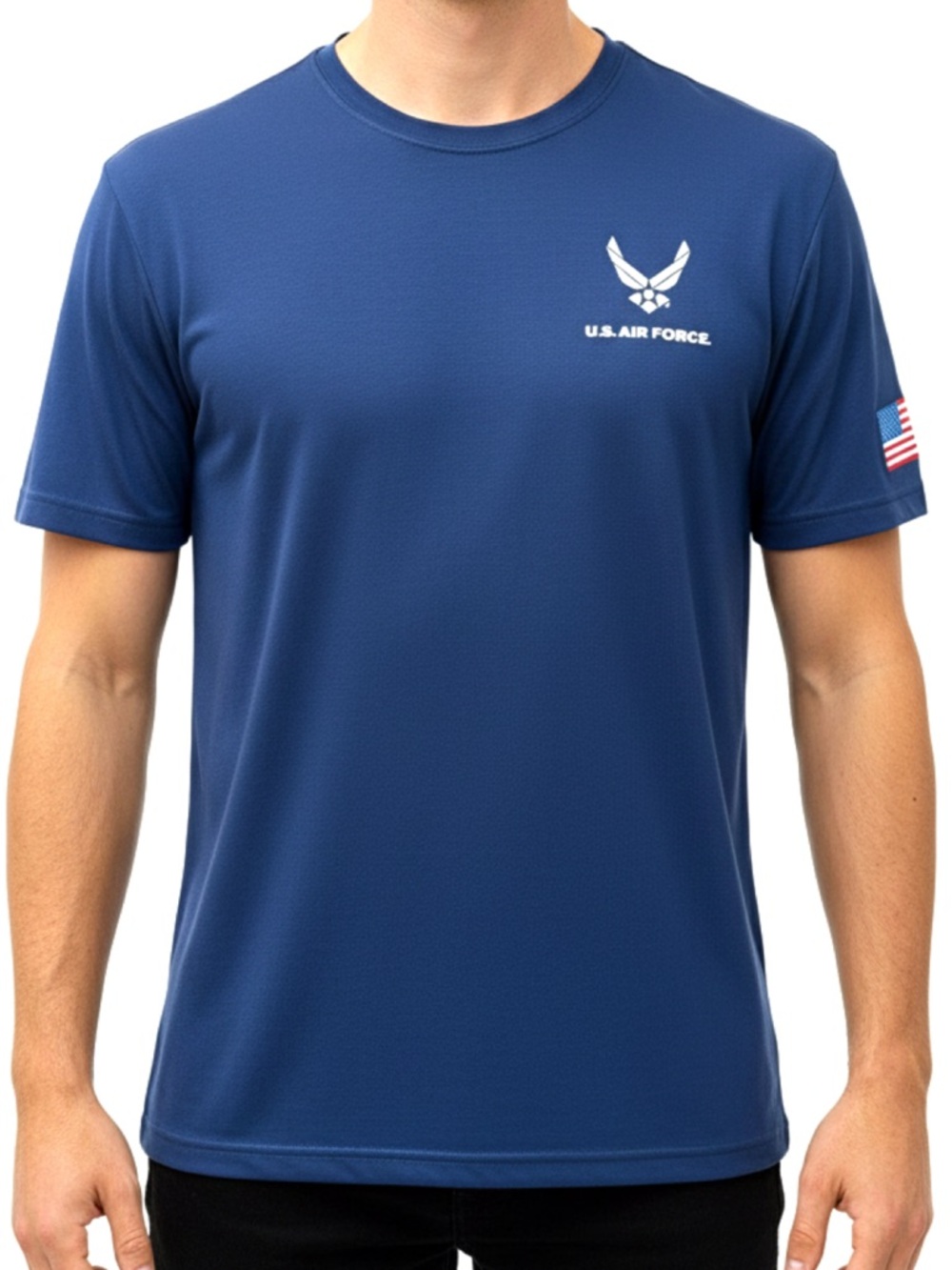 US Air Force Graphic T Shirt Men’s Large Blue Athletic Logo Flag Tee